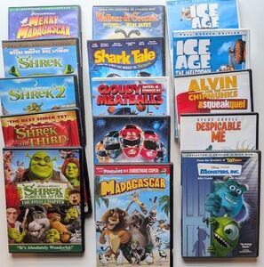 Shrek, Monsters Inc & More DVD Collection Kids & Family Titles